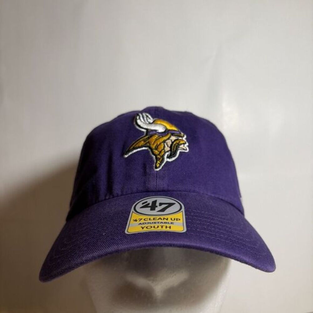'47 Clean Up Minnesota Vikings Purple NFL Strap Back Hat‎ NEW Youth